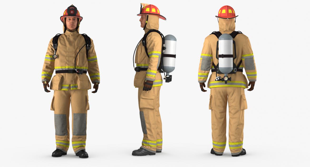 3D model Firefighter Standing Pose