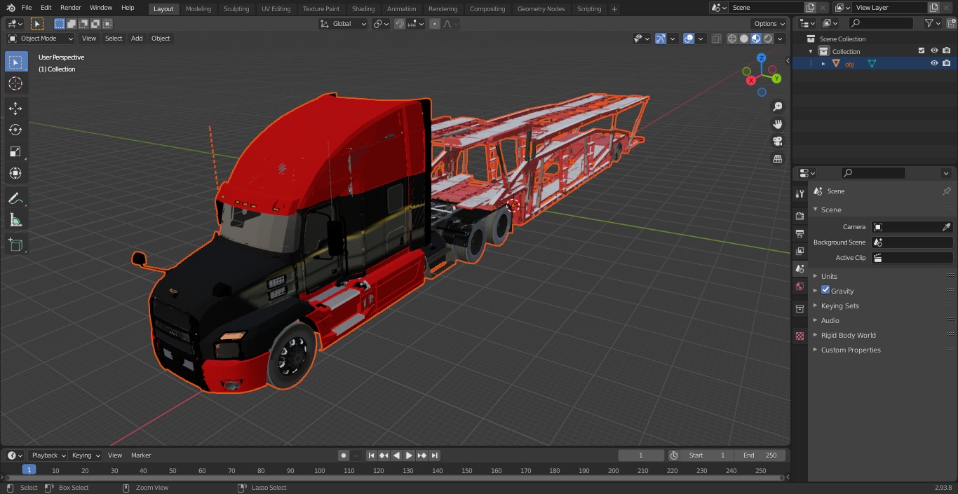 3D model Mack Anthem Truck with Sun Valley Car Carrier