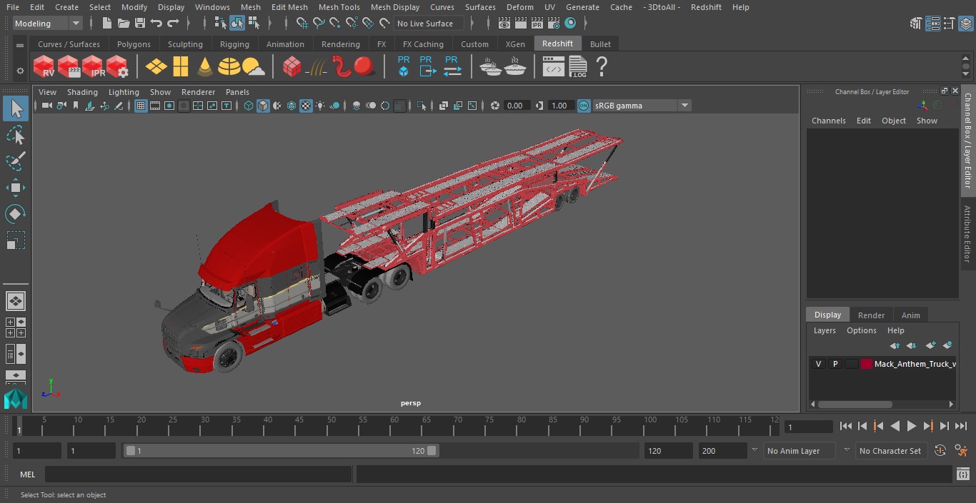 3D model Mack Anthem Truck with Sun Valley Car Carrier