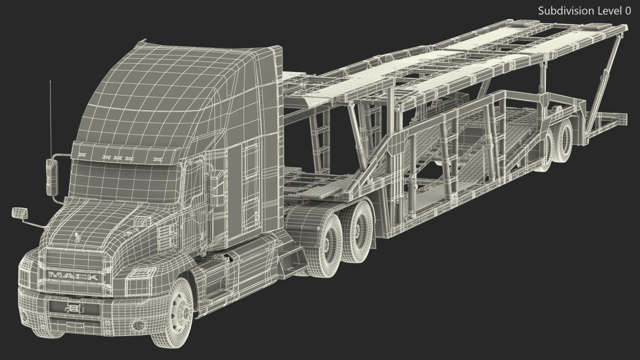 3D model Mack Anthem Truck with Sun Valley Car Carrier