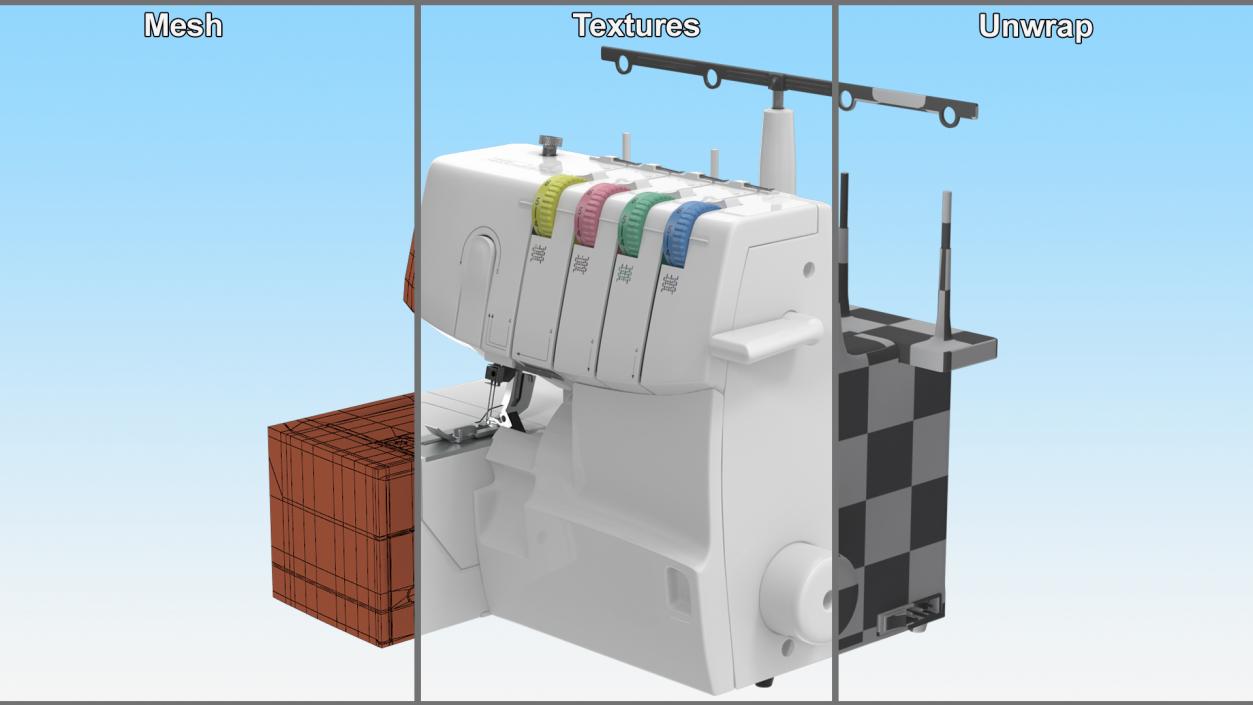 Heavy Duty Metal Frame Overlock Machine 3D model