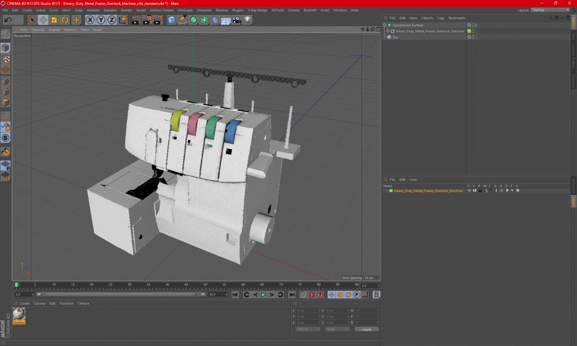 Heavy Duty Metal Frame Overlock Machine 3D model