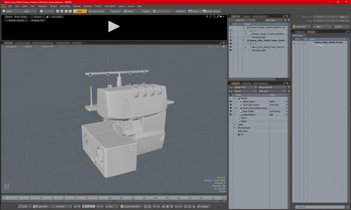 Heavy Duty Metal Frame Overlock Machine 3D model