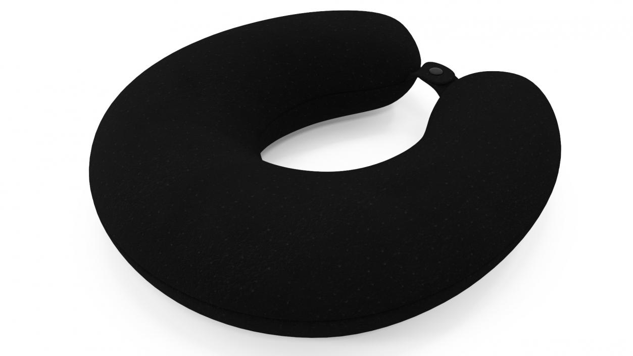 Neck Support Travel Pillow Black 3D