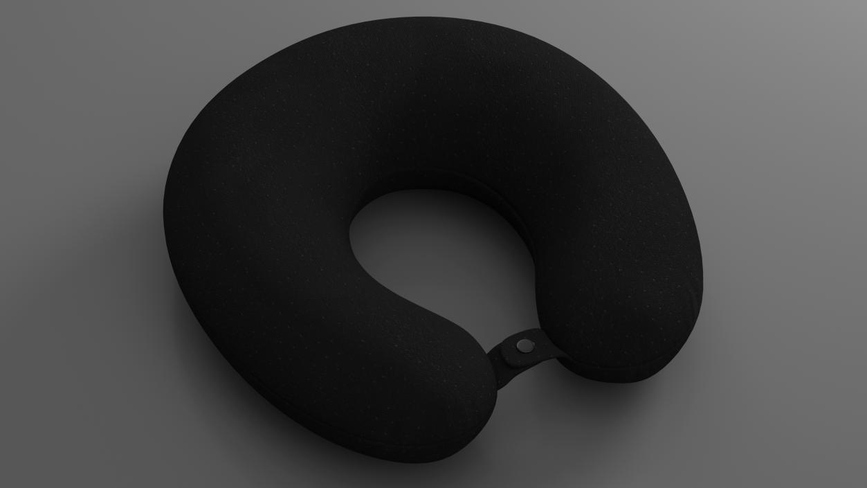 Neck Support Travel Pillow Black 3D