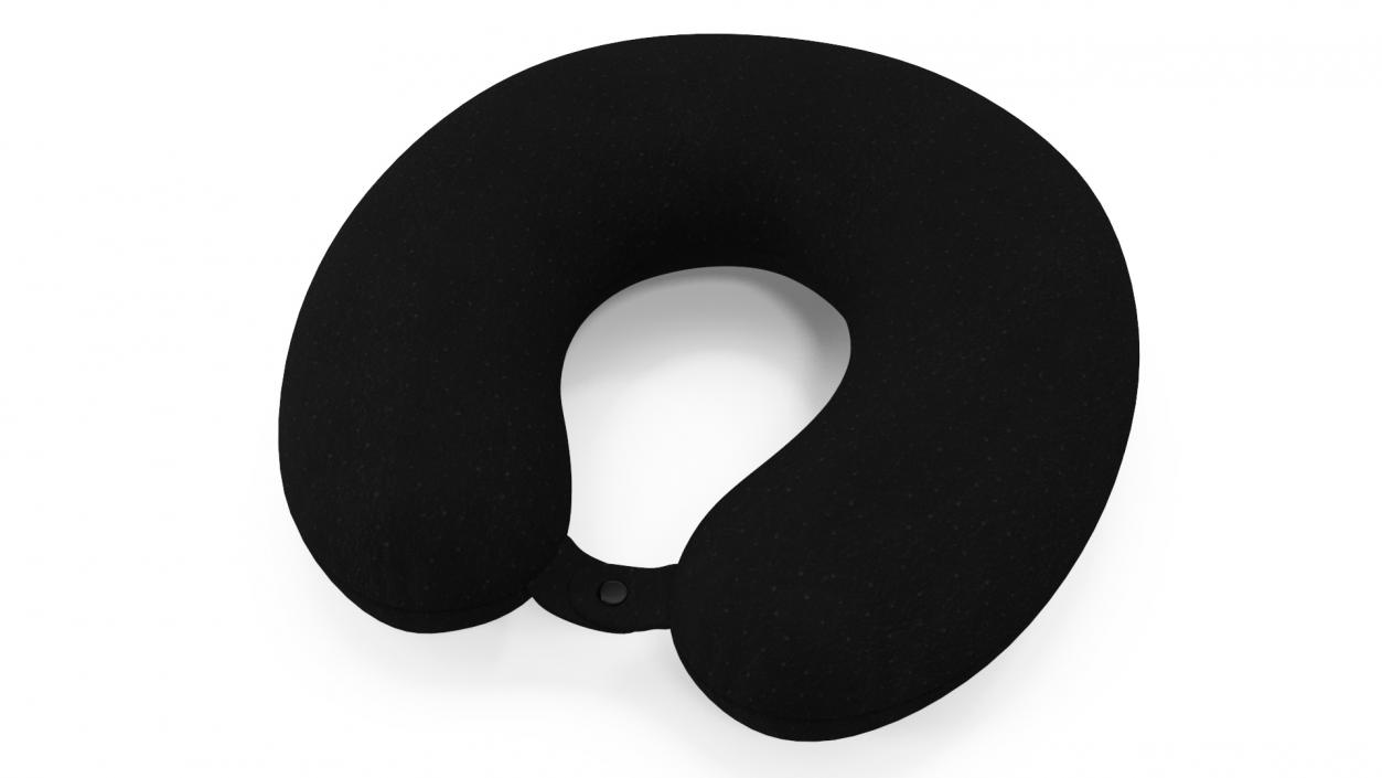 Neck Support Travel Pillow Black 3D