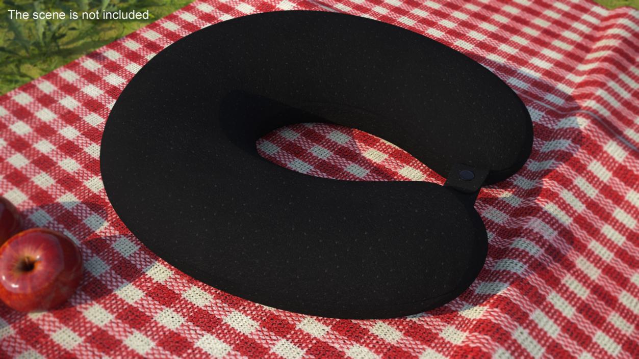 Neck Support Travel Pillow Black 3D