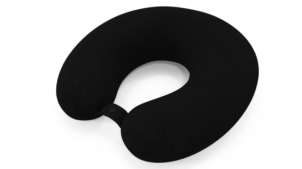 Neck Support Travel Pillow Black 3D