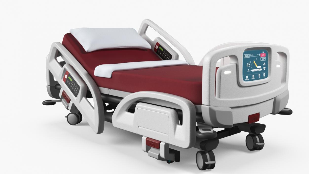 Smart Hospital Bed Rigged for Cinema 4D 3D model