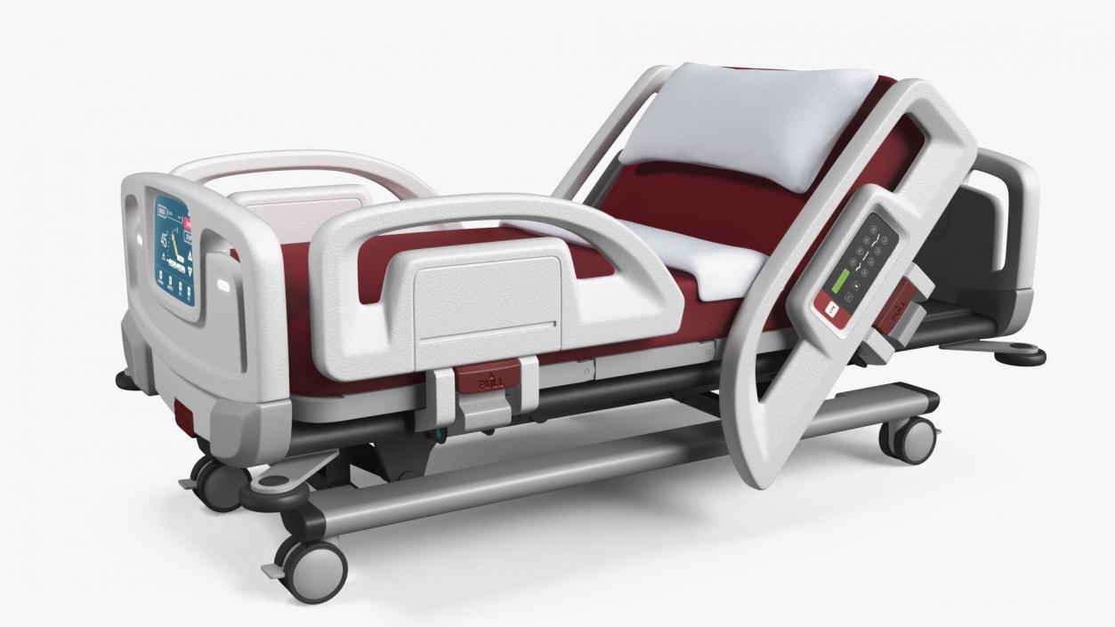 Smart Hospital Bed Rigged for Cinema 4D 3D model