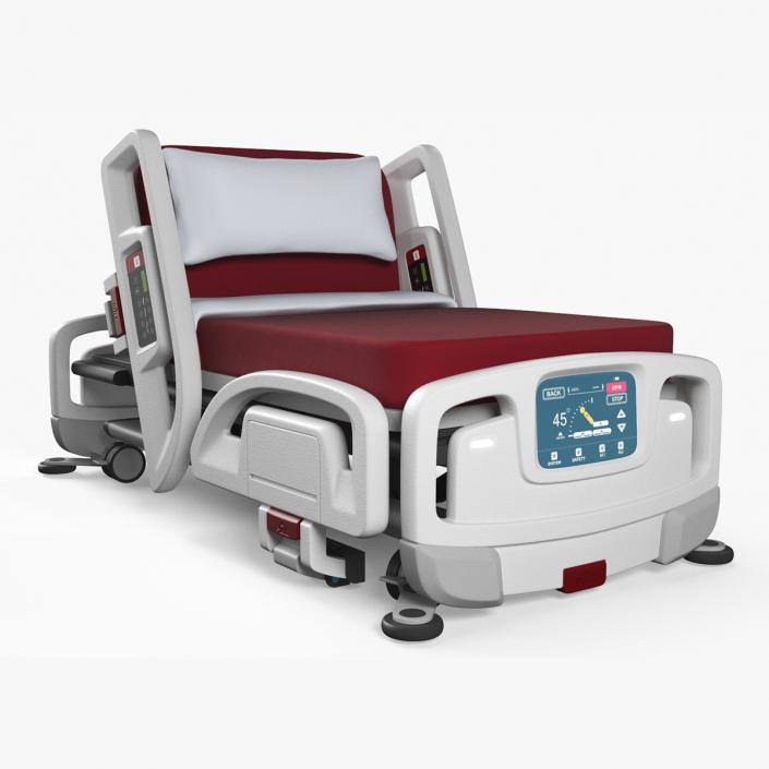 Smart Hospital Bed Rigged for Cinema 4D 3D model