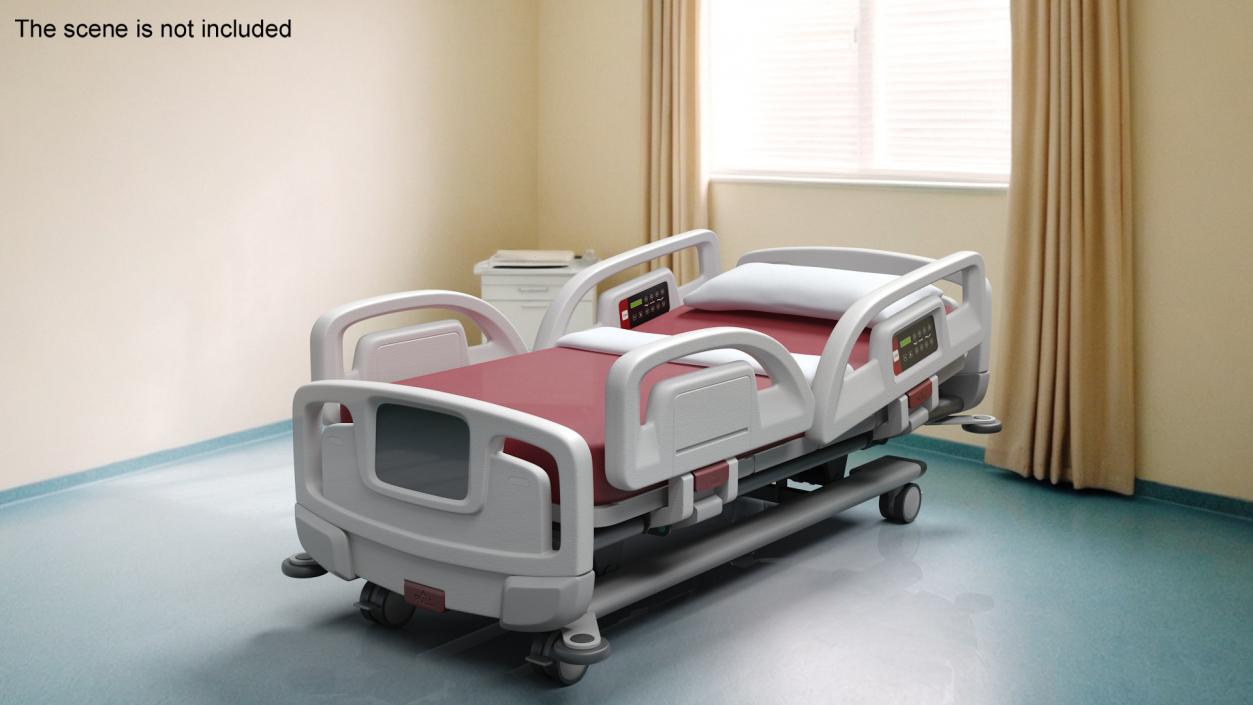 Smart Hospital Bed Rigged for Cinema 4D 3D model