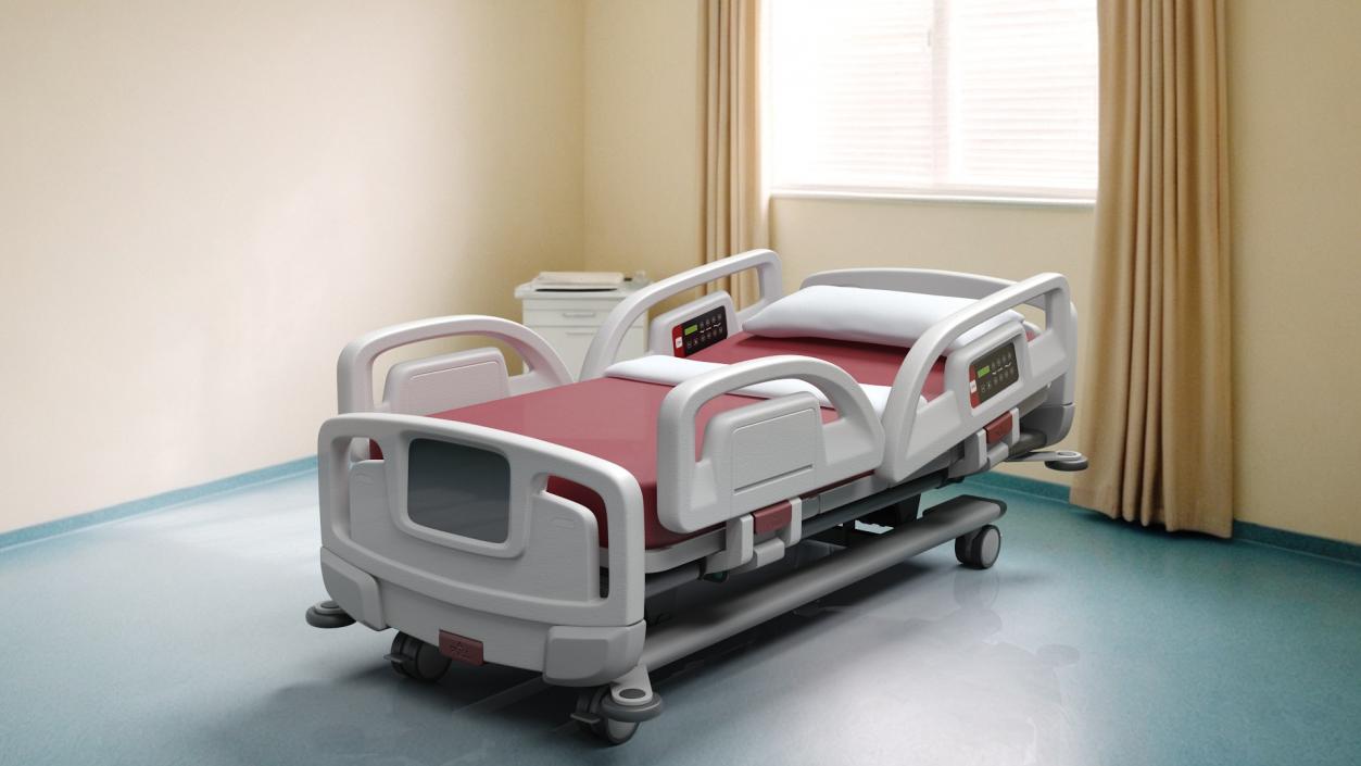 Smart Hospital Bed Rigged for Cinema 4D 3D model