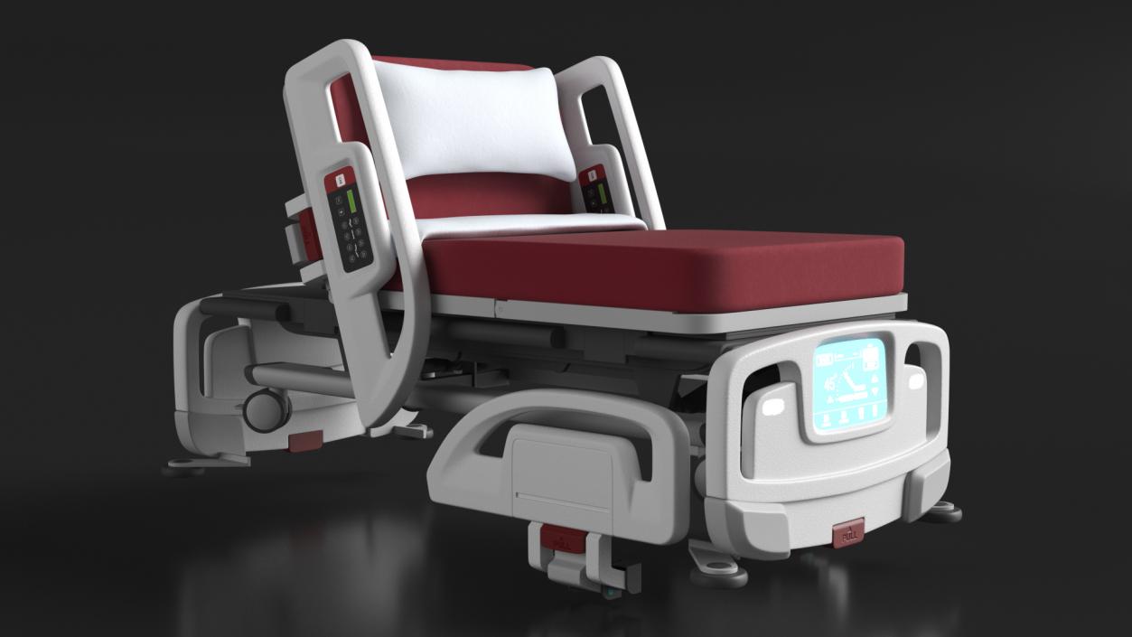 Smart Hospital Bed Rigged for Cinema 4D 3D model