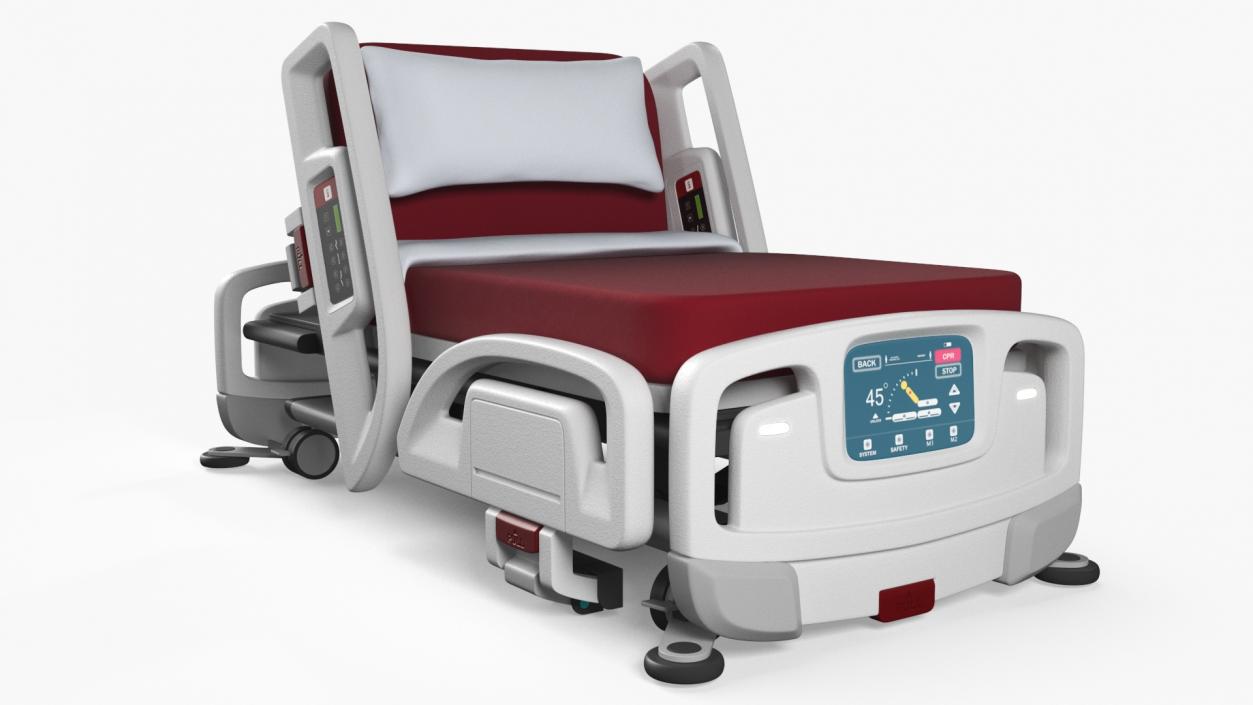 Smart Hospital Bed Rigged for Cinema 4D 3D model