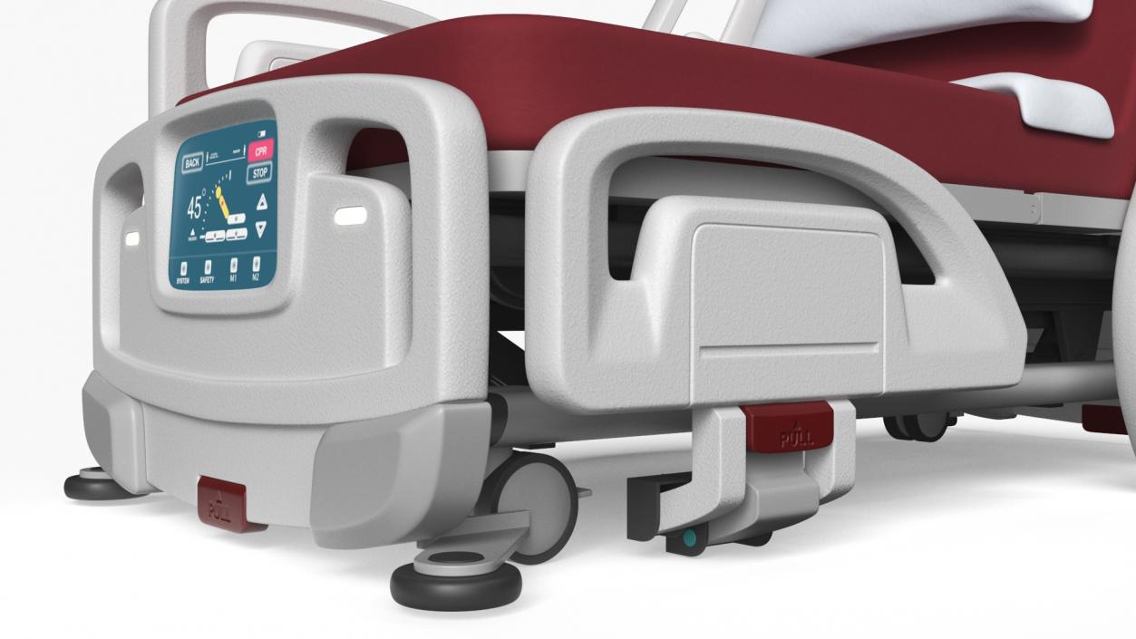 Smart Hospital Bed Rigged for Cinema 4D 3D model