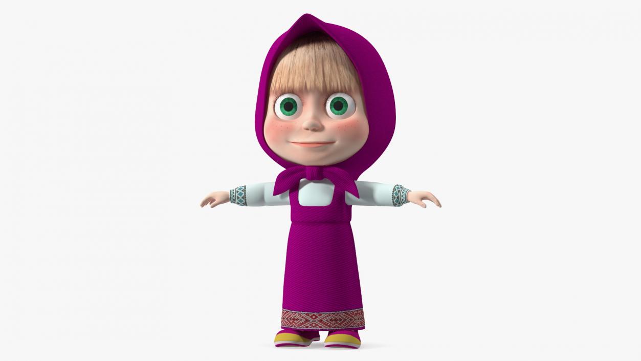 3D model Masha Cartoon Character T-Pose