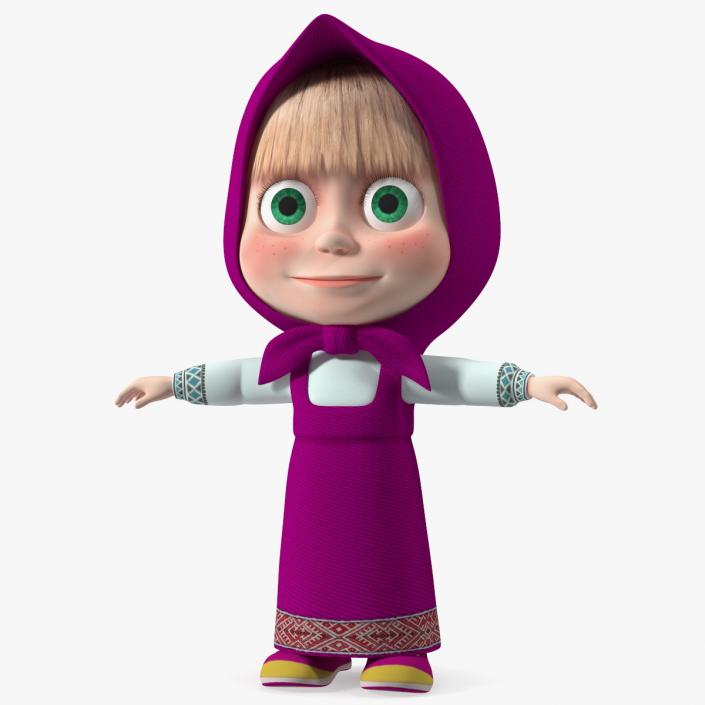 3D model Masha Cartoon Character T-Pose