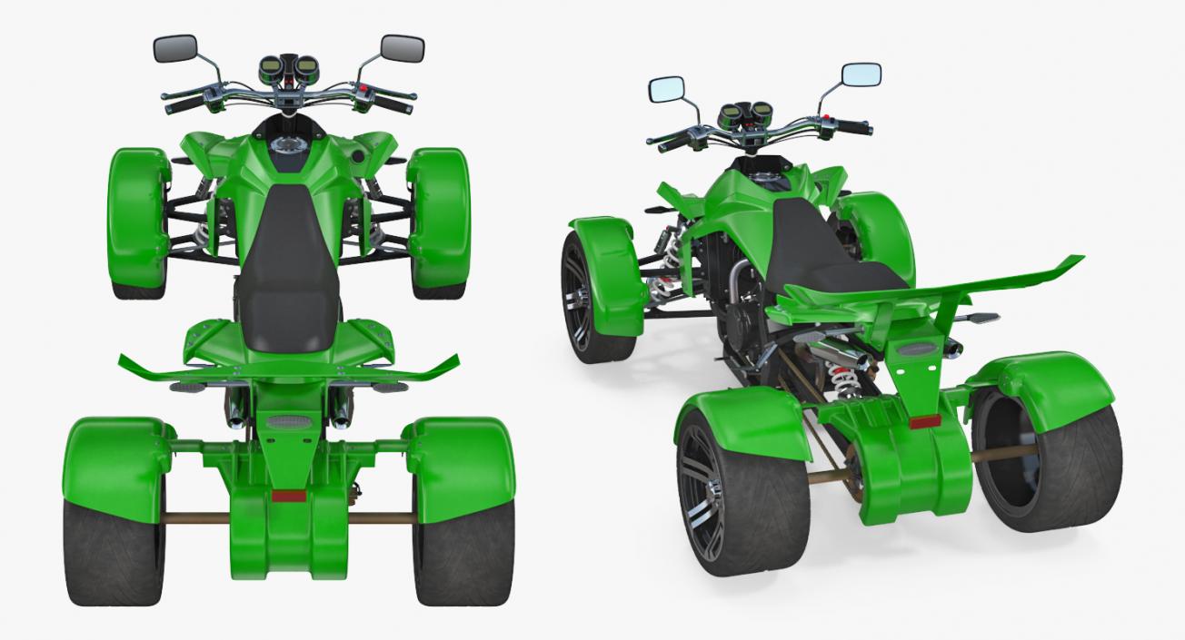 Quad Bike Spy Racing 350CC Buggy ATV Green 3D