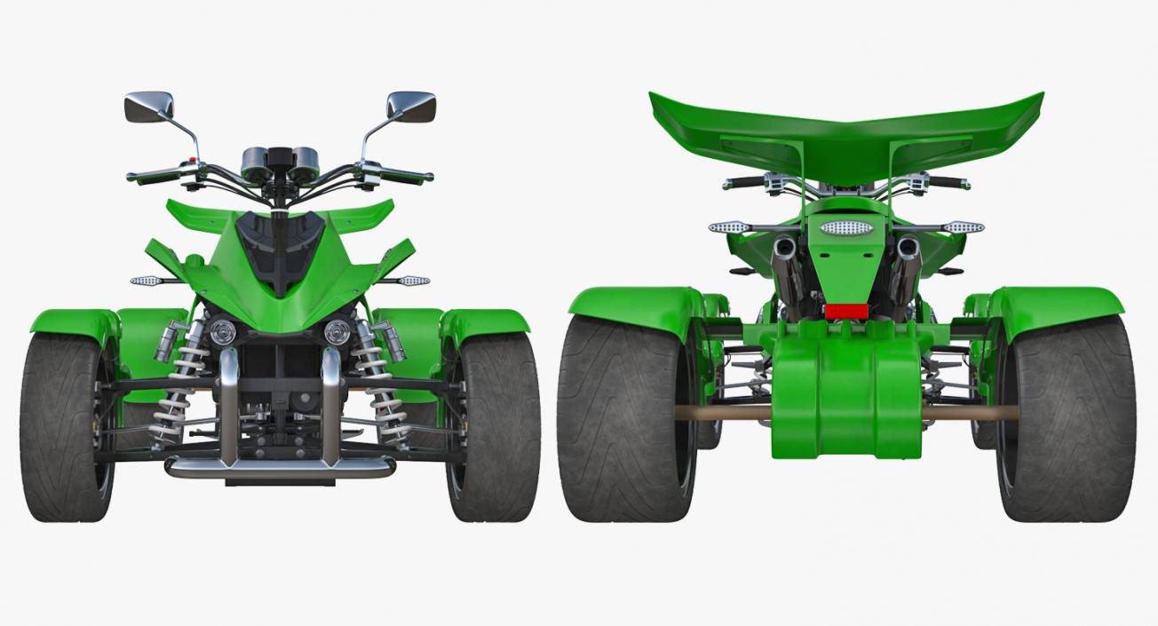 Quad Bike Spy Racing 350CC Buggy ATV Green 3D