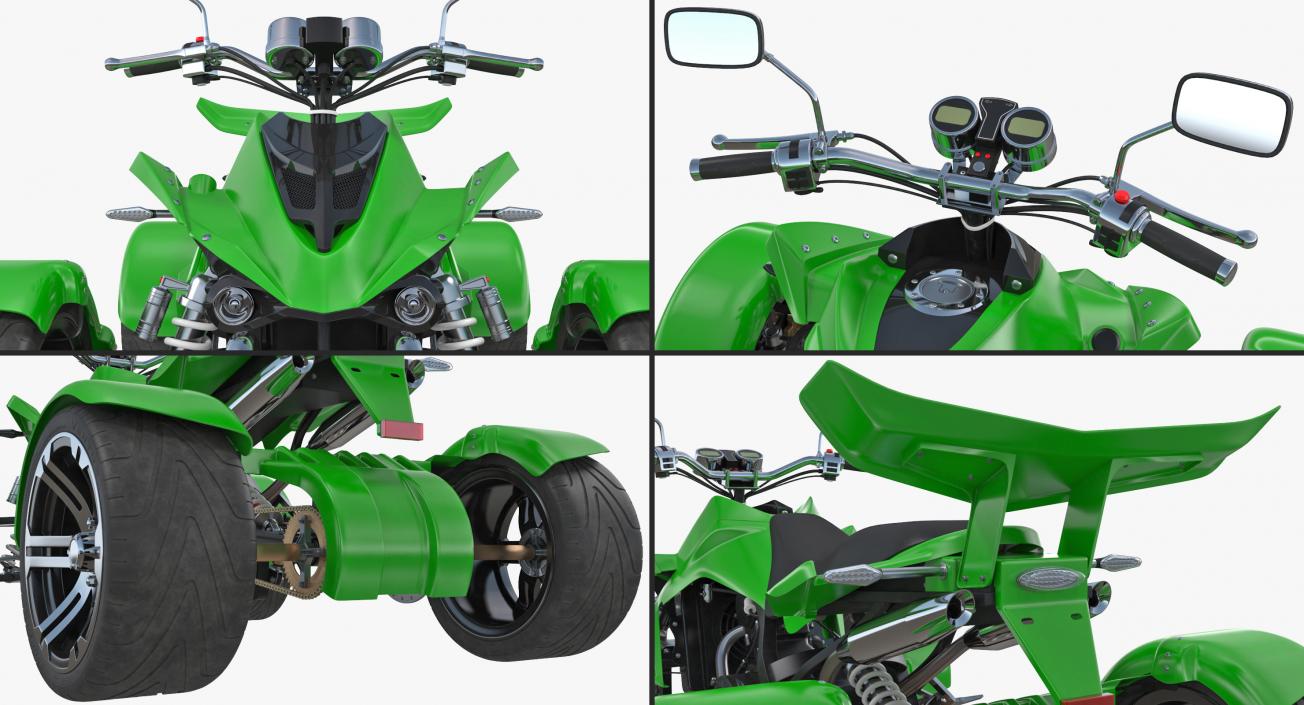 Quad Bike Spy Racing 350CC Buggy ATV Green 3D