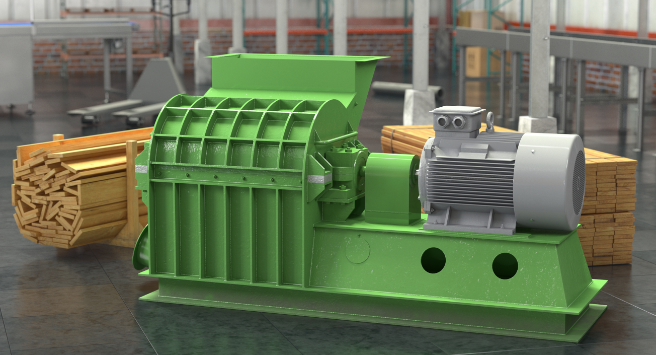 3D model Wood Crusher Grinder