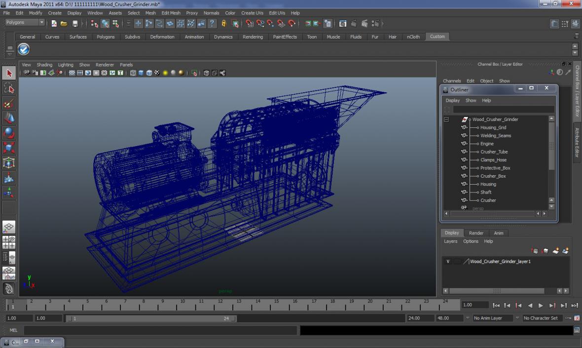 3D model Wood Crusher Grinder