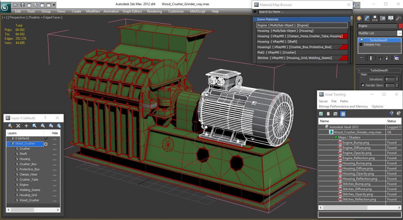 3D model Wood Crusher Grinder