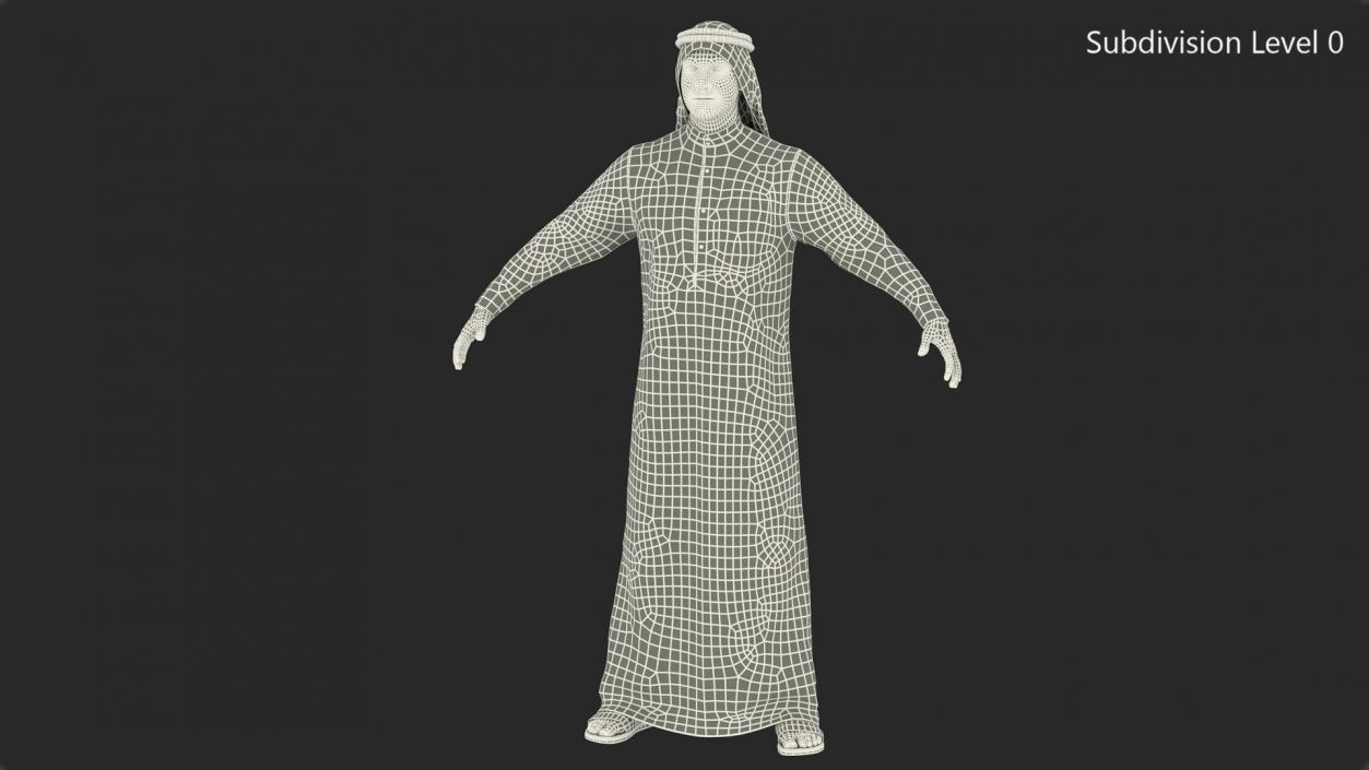 3D Arab Man with Traditional Arabic Hat