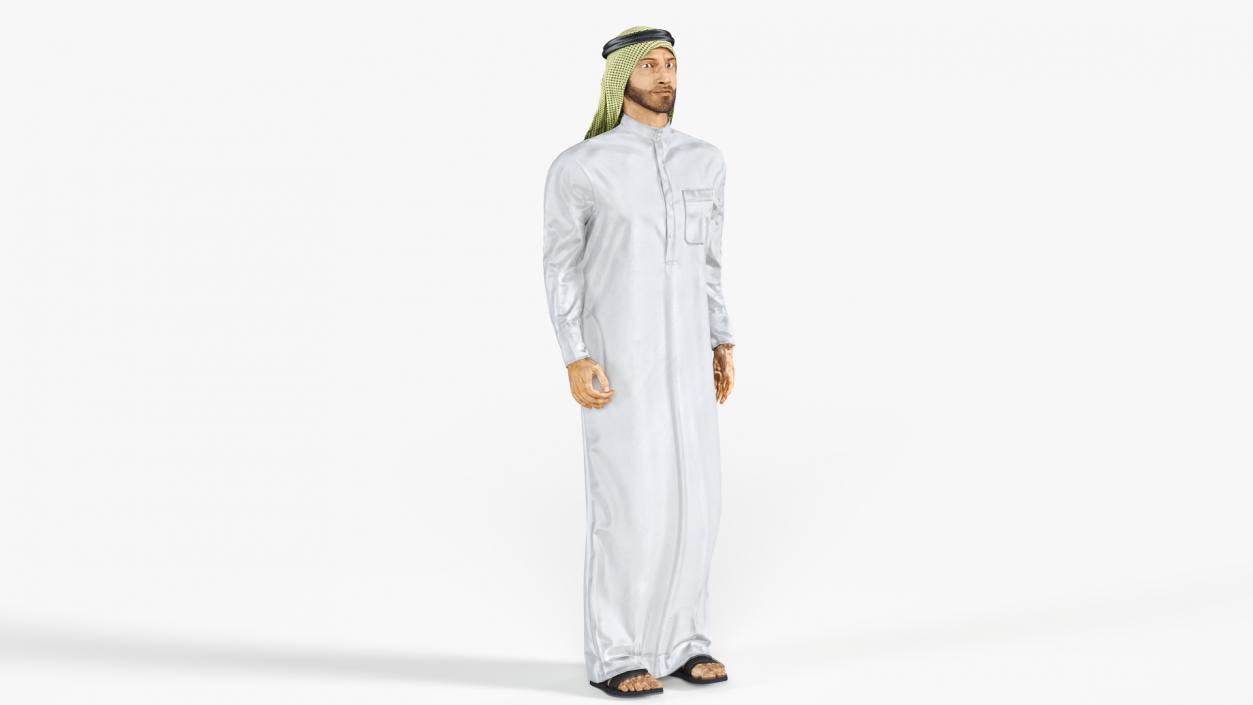 3D Arab Man with Traditional Arabic Hat