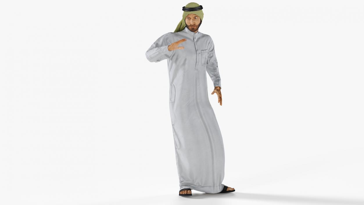 3D Arab Man with Traditional Arabic Hat