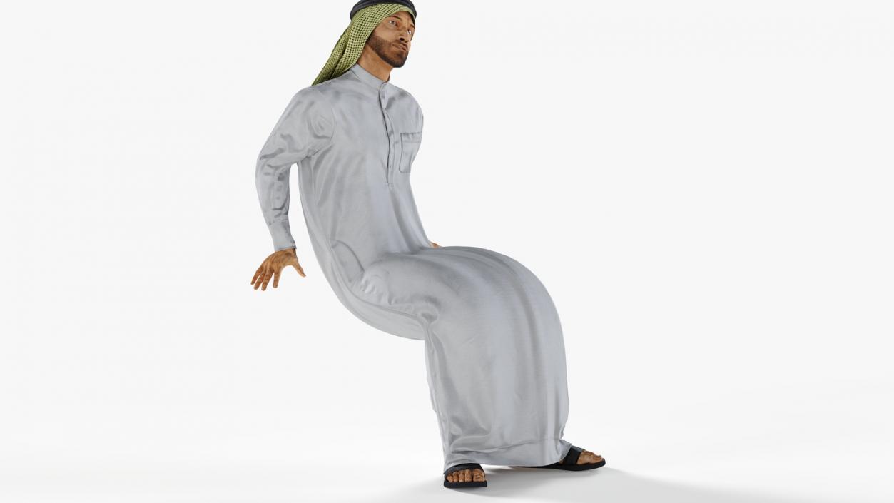 3D Arab Man with Traditional Arabic Hat