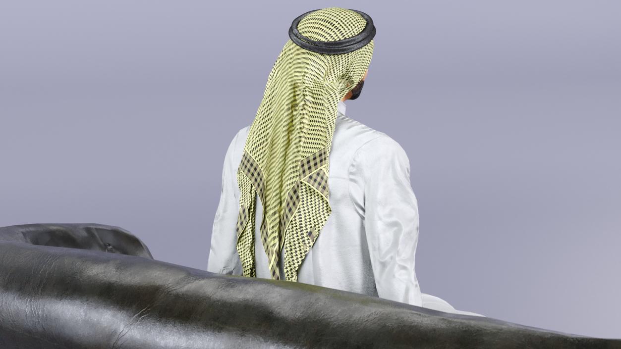 3D Arab Man with Traditional Arabic Hat