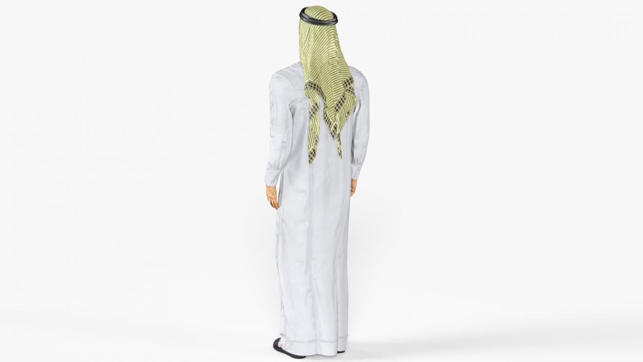 3D Arab Man with Traditional Arabic Hat