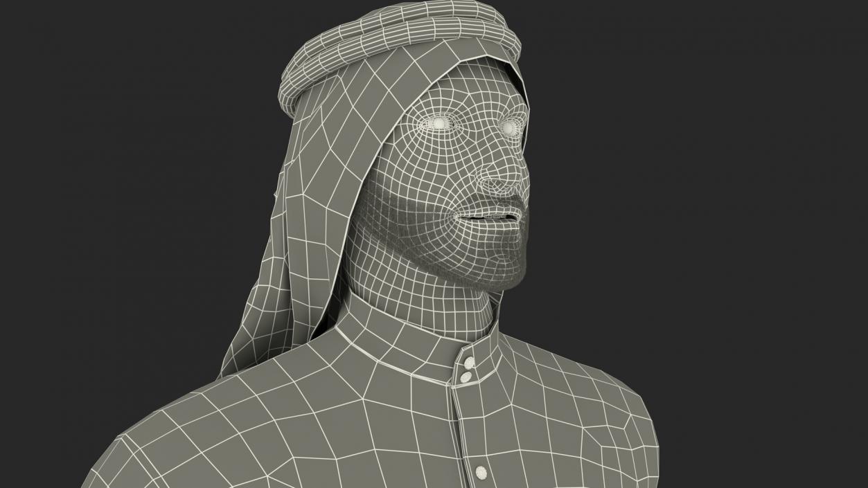 3D Arab Man with Traditional Arabic Hat