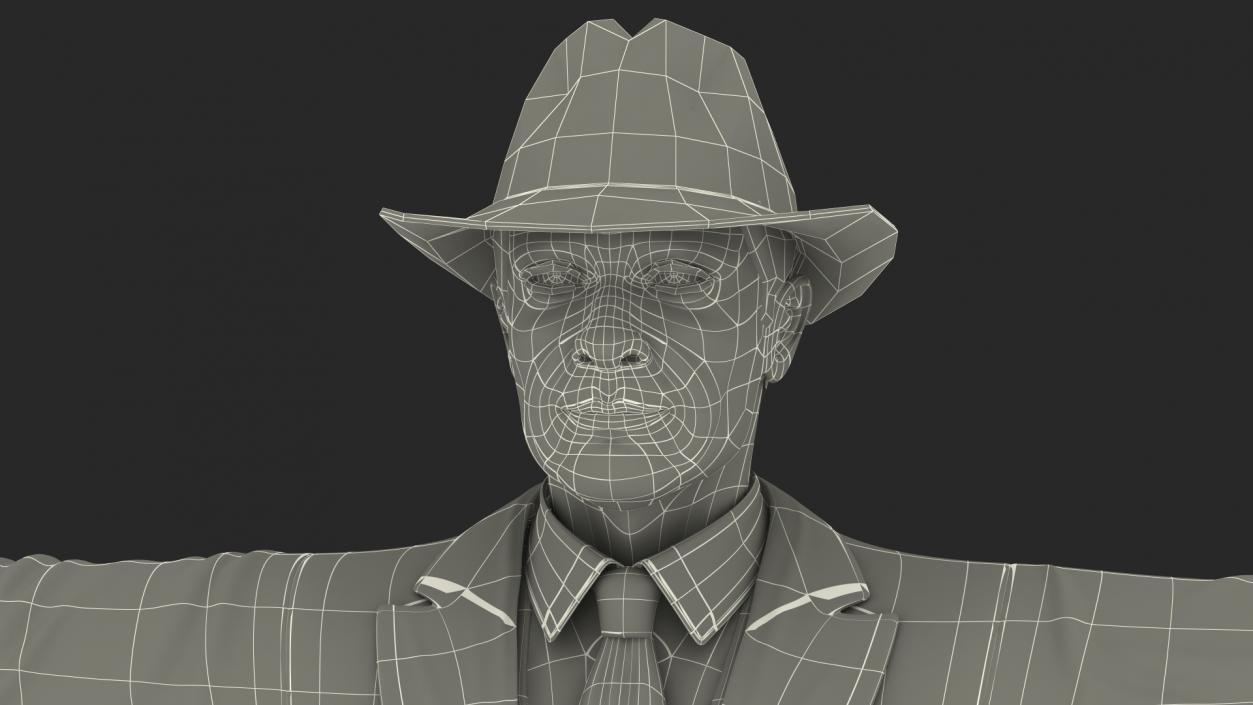 3D Elderly Man Leisure Suit Rigged