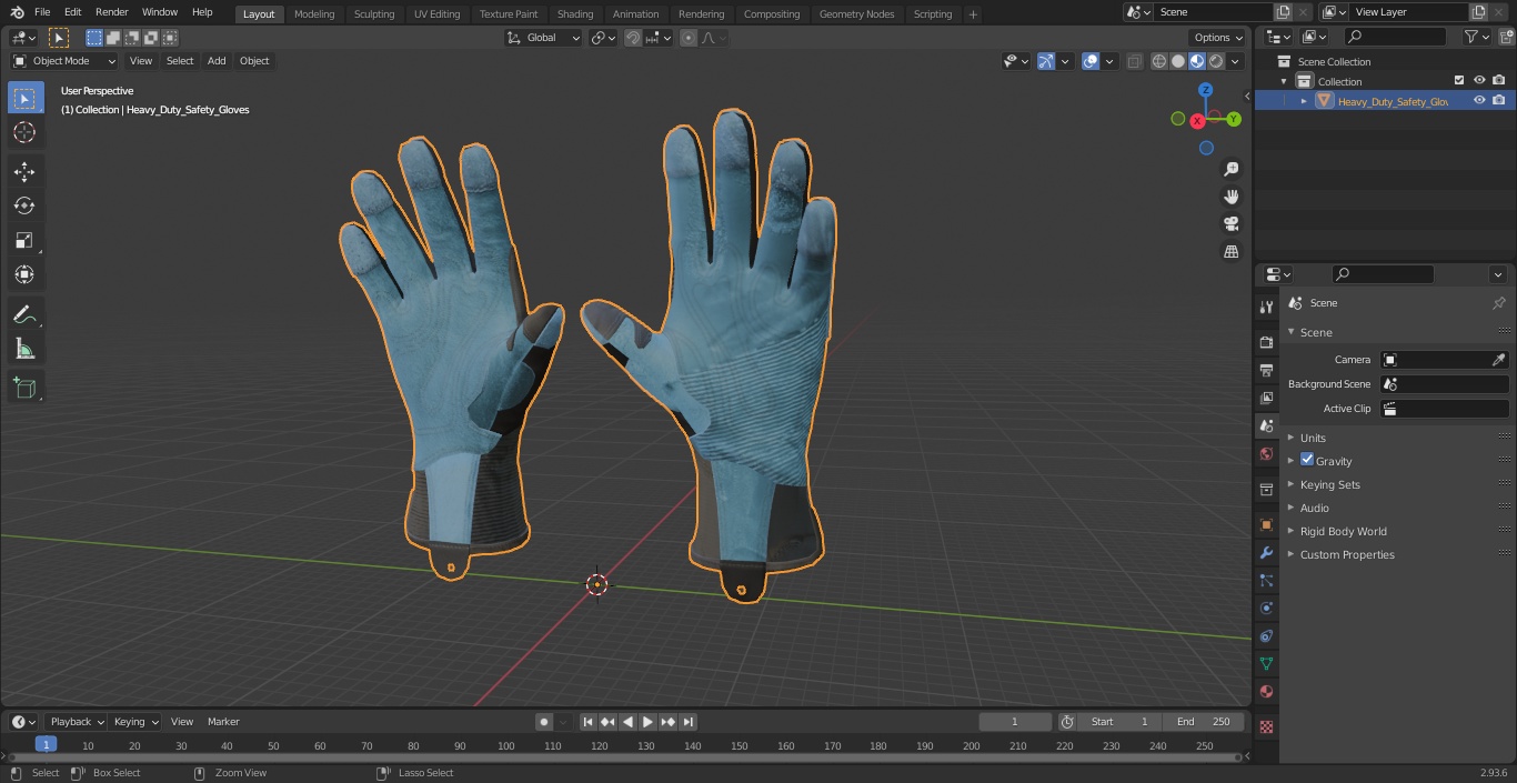 Heavy Duty Safety Gloves 3D model