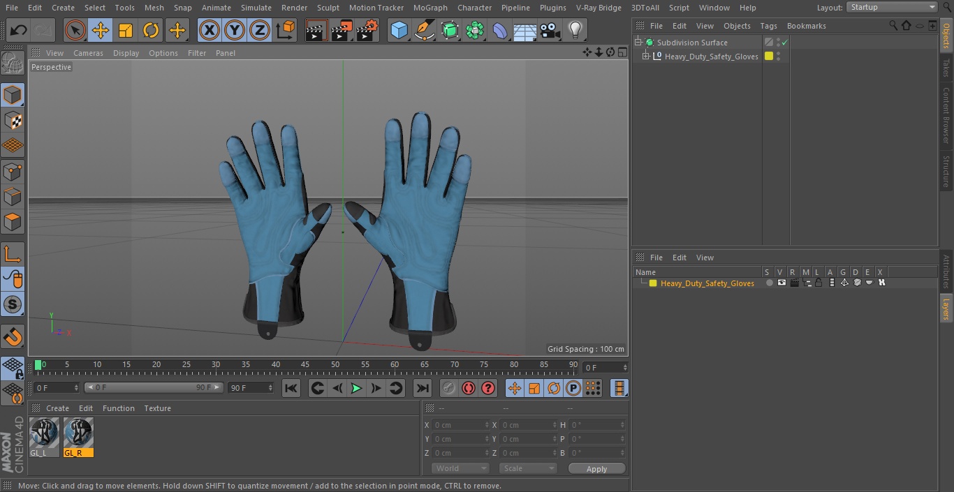 Heavy Duty Safety Gloves 3D model