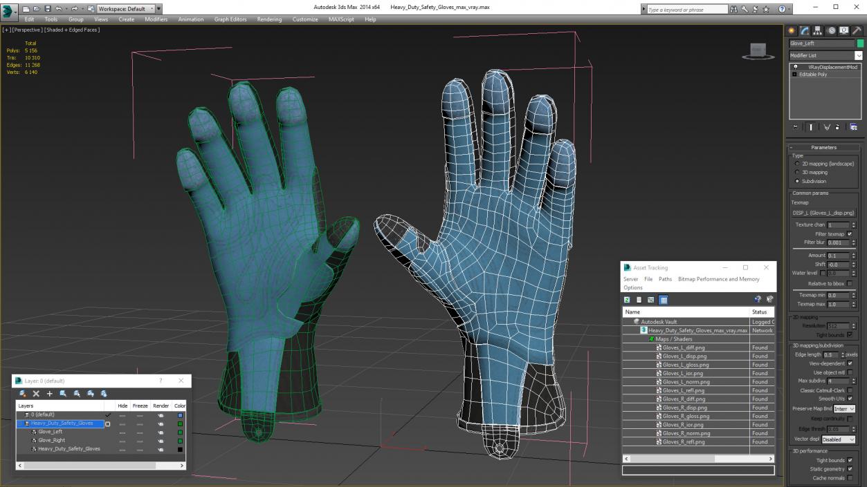 Heavy Duty Safety Gloves 3D model