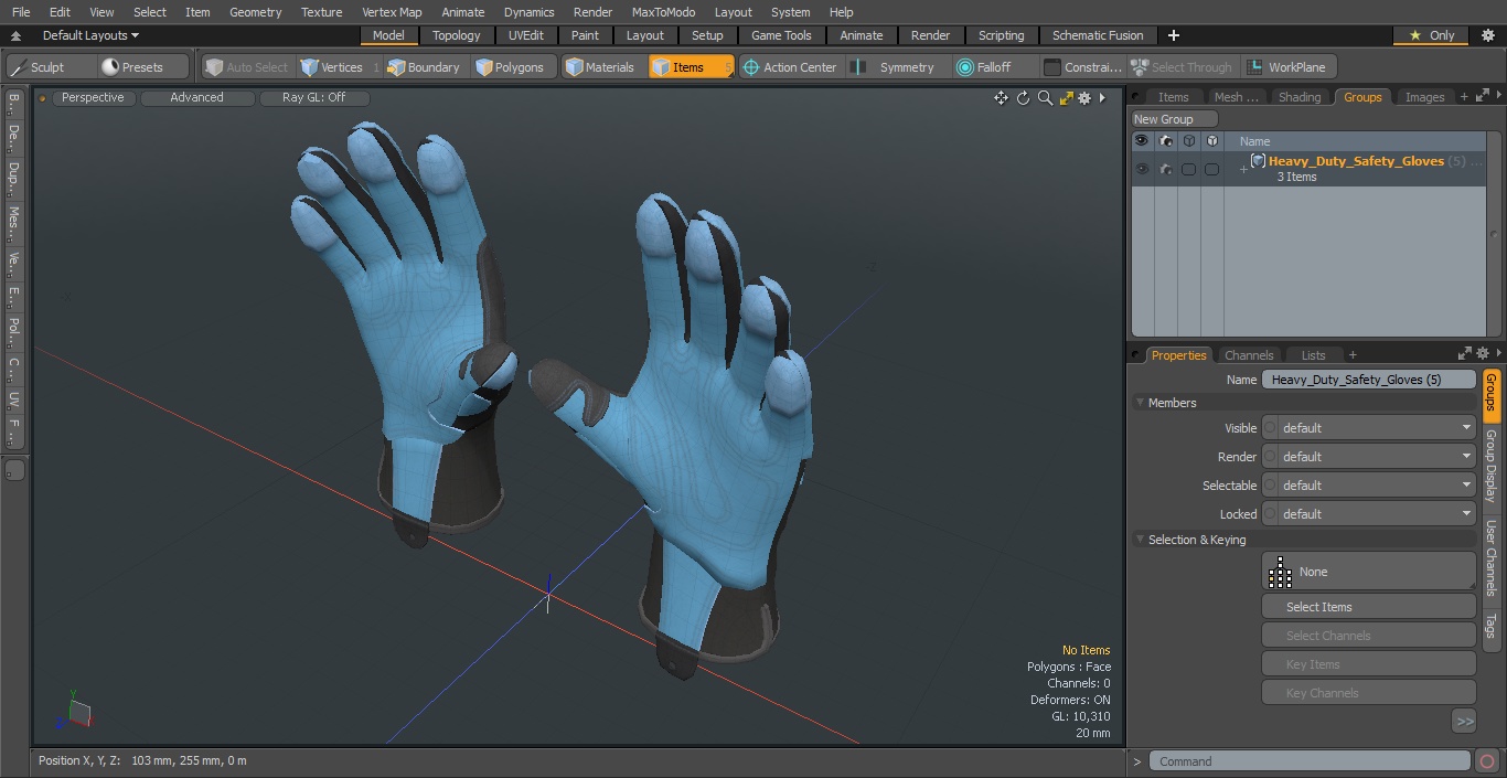 Heavy Duty Safety Gloves 3D model