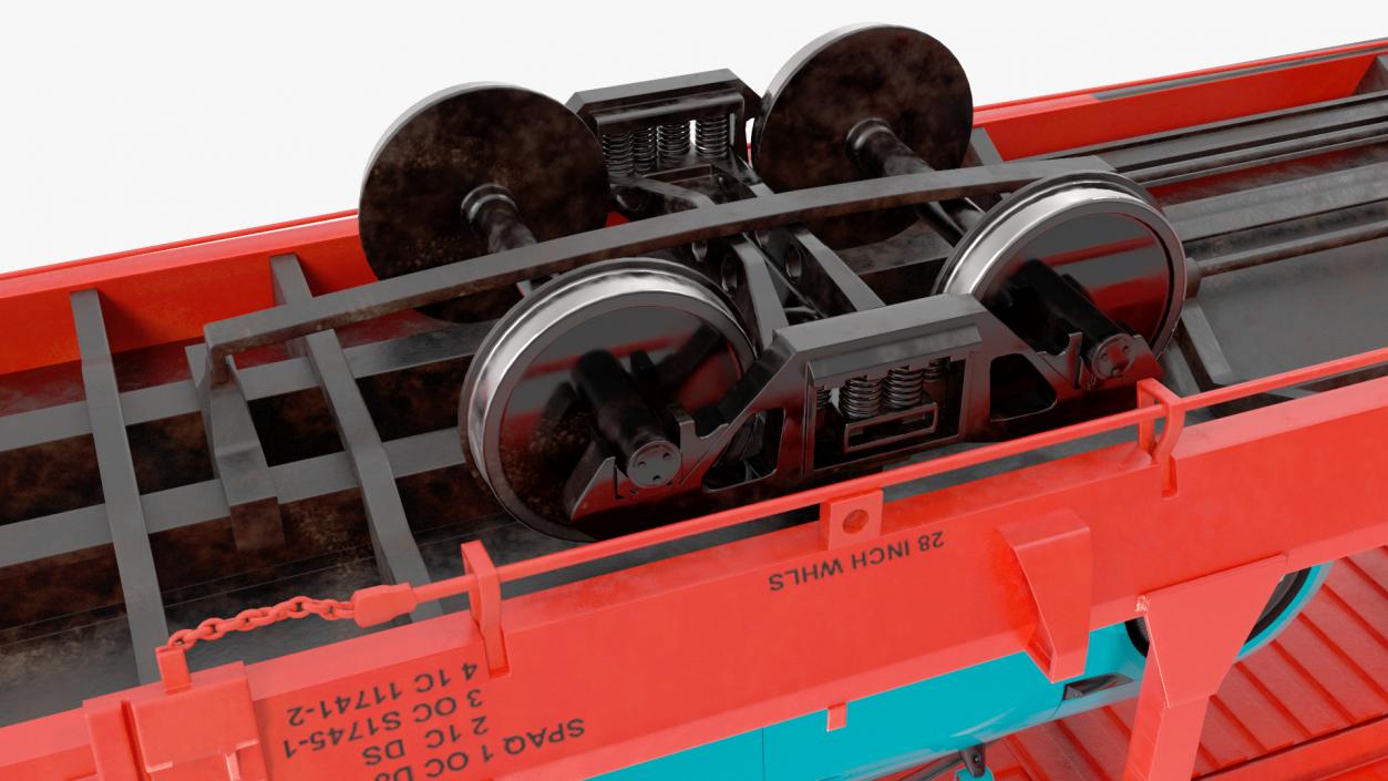 Autorack Train Car with Electric Cars 3D