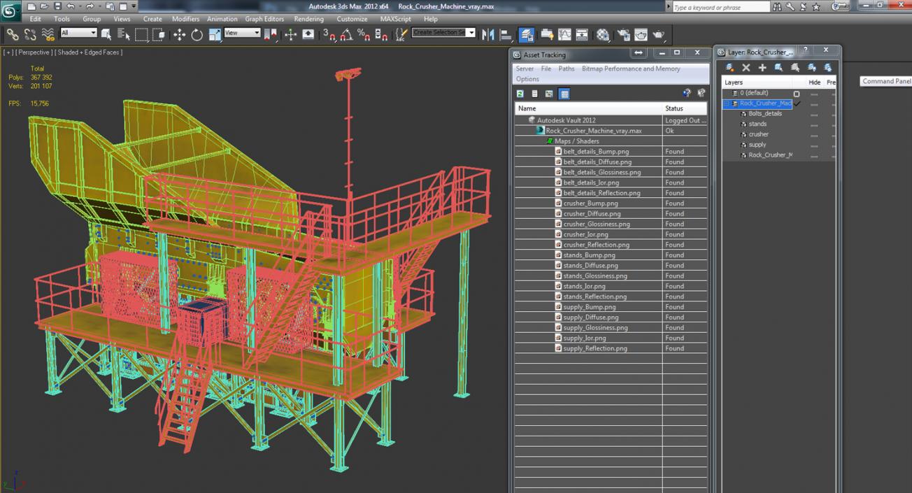 3D model Rock Crusher Machine