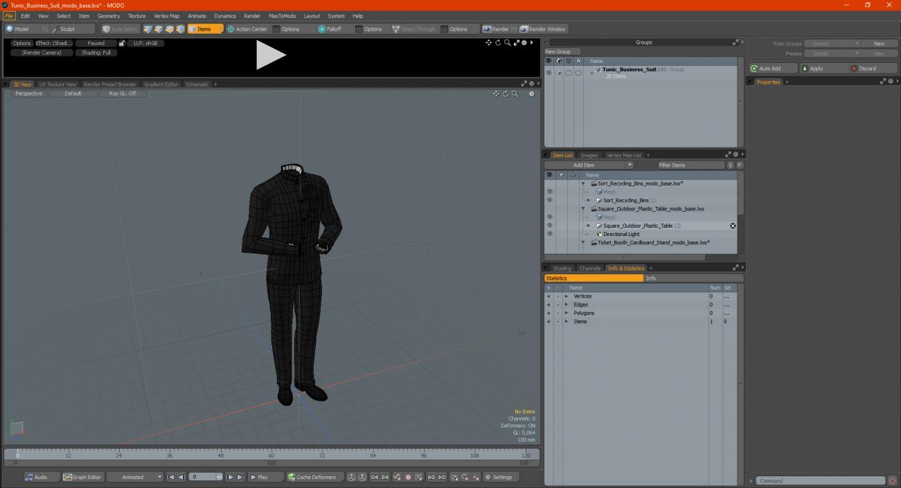 Tunic Business Suit 3D model