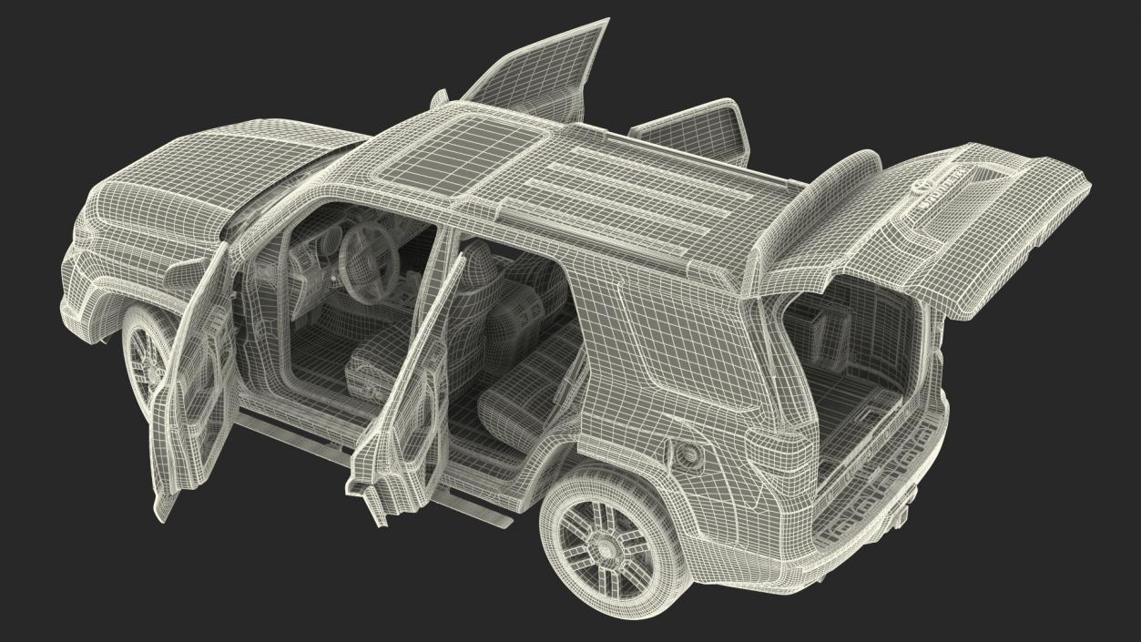 Mid Size SUV Toyota 4Runner Rigged 3D model