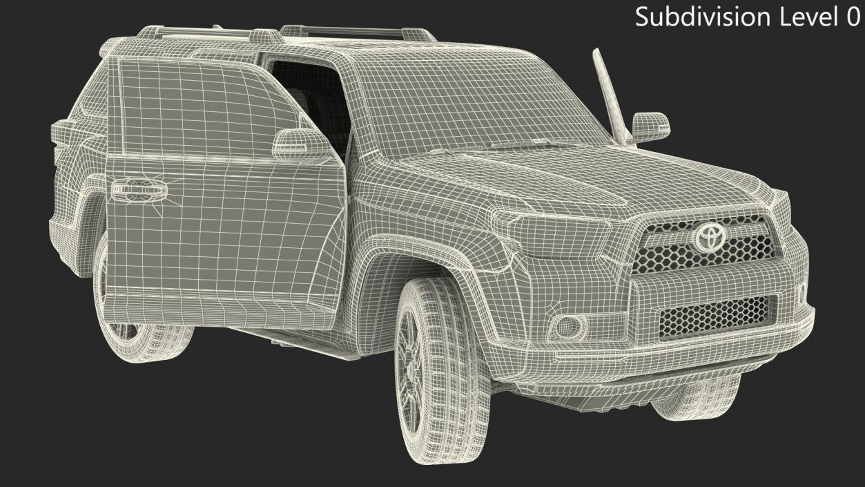 Mid Size SUV Toyota 4Runner Rigged 3D model