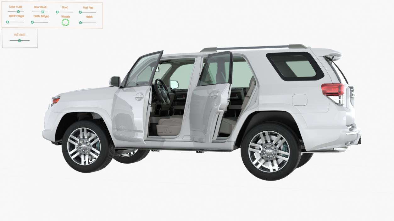 Mid Size SUV Toyota 4Runner Rigged 3D model