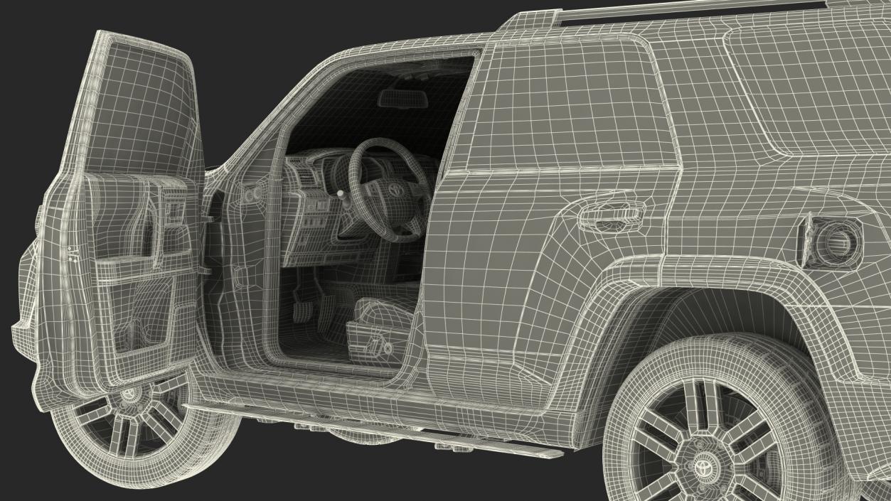 Mid Size SUV Toyota 4Runner Rigged 3D model