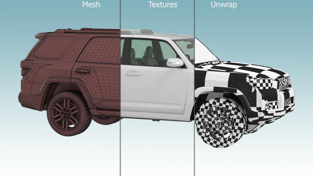 Mid Size SUV Toyota 4Runner Rigged 3D model