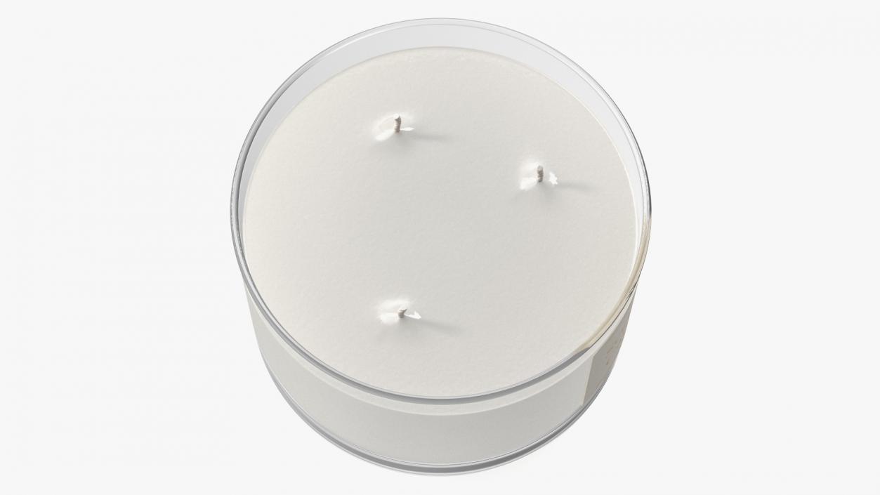 3D Scented Candle White with 3 Wicks model