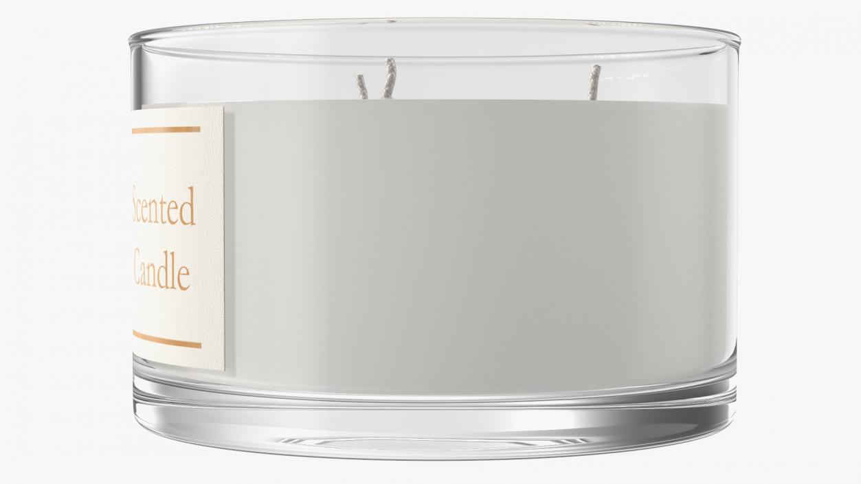 3D Scented Candle White with 3 Wicks model